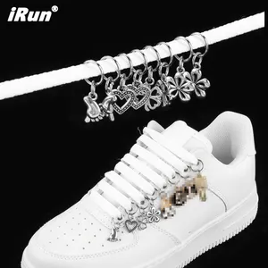 IRun Custom Sneaker Zubehör Metalls chuhe Schnürsenkel Dekoration Clips Charm Slivery Anhänger Schnürsenkel Kette