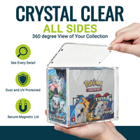 Protector de Caja Acrílica Antiamarilleo de 8 Años de Duración para Cartas PTCG, Estuche Protector Antienvejecimiento para Colección Permanente