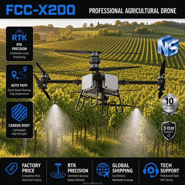 Large Capacity Agricultural Spraying UAV FCC-X200 Precision Farm Drone for Fertilizer Application