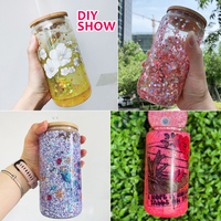 Gobelet en verre à double paroi pour sublimation, type globe à neige de Noël, 16oz, 12oz, 20oz, pré-percé, provenant de l'entrepôt chinois