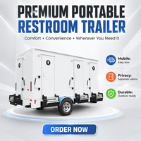 Remorque de toilettes mobiles robustes avec toilettes portables pour usage sanitaire commercial, événements en plein air et terrains de camping
