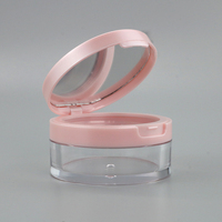 Boîte de maquillage vide 8g, emballage de poudre, boîte vide 60mm, couvercle à clapet circulaire avec miroir, trou circulaire, bouchon en maille, boîte portable