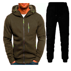 Survêtement deux pièces réversible personnalisé imprimé, de haute qualité, épais, écologique, avec fermeture éclair, comprenant un sweat à capuche à cordon et un pantalon de survêtement - Product Image 6