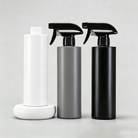 Vente en gros de flacons pulvérisateurs en plastique HDPE noir mat de 500 ml, à brume fine, pour désinfectant pour les mains, savon liquide et sérum pour la peau, rechargeables