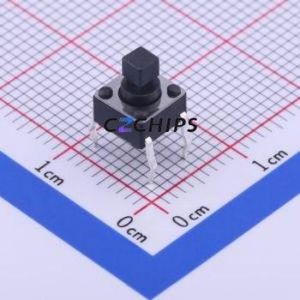 TC-1102T-C Tactile Switch Through hole Component THT-4P,6x6mm Switch Single Pole Single Throw Rectangle Button 2.6N Through Hole - Product Image 1
