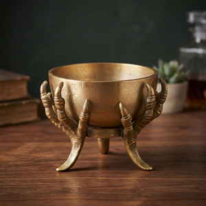 Porcelain Enameled Hand Holding Round Bowl Gold & Black Colour Heat Resistant New Arrival <b>Graduation</b> Home Serve Ware - Product Image 4