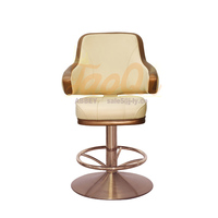 Chaise de bar pivotante réglable Las Vegas avec base en acier inoxydable moderne et siège en cuir PU durable pour bar à domicile et jeux