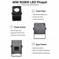 Projecteur LED COB RGBW 40W sans fil avec télécommande DMX IR, mini projecteur pour mariage, bar, événement, vente au détail, distributeur