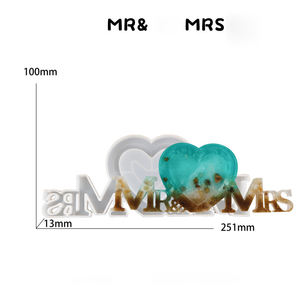 แม่พิมพ์กรอบรูปเรซิ่น <span class=keywords><strong>DIY</strong></span> รูปหัวใจ <span class=keywords><strong>Mr</strong></span> & Mrs ทำจากซิลิโคน สำหรับวันวาเลนไทน์ ของขวัญวันครบรอบแต่งงาน งานฝีมือ - Product Image 4