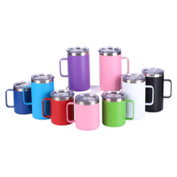 Tasse à café isotherme en acier inoxydable 12oz/20oz avec couvercle et paille, pour boissons chaudes et froides, sans BPA, pour camping, randonnée, bière