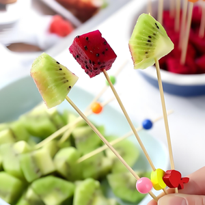 ไม้จิ้มฟันไม้ไผ่ธรรมชาติ90/120/150มม. แบบใช้แล้วทิ้งไม้ไผ่ขนาดเล็กสำหรับตกแต่งอาหาร ww-bsk1810 - Product Image 5