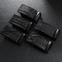Boucle de ceinture automatique pour homme, motif crocodile, boucle à cliquet coulissante, boucle de remplacement en métal, largeur 35 mm, sangle de ceinture, attache de ceinture