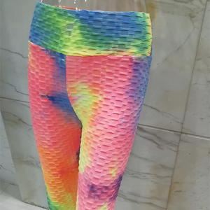 NEW Brazilian High Waist Tie - Dye Anti Cellulite <strong>Textured</strong> Sports Exercise <strong>Leggings</strong> - Product Image 6