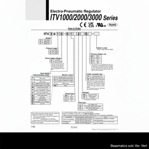 SMC Pneumatics ITV2050-313CS5 Régulateur électro-pneumatique Équipement électrique - Product Image 1