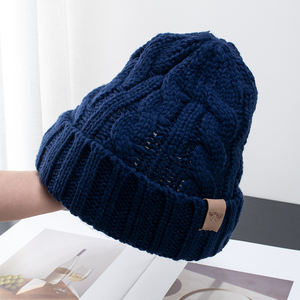 Unisex <b>Winter</b> Knitted <b>Hat</b> with Fur Lining and 3D Embroidered Maple Leaf Dot Pattern Beanie <b>for</b> Men and <b>Women</b> Warm and Casual - Product Image 3