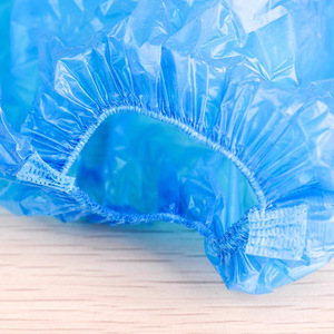 Manchons jetables en PE, imperméables, résistants à l'huile et à la poussière, adaptés à la cuisine et à l'utilisation alimentaire. Bleu, blanc et transparent - Product Image 2