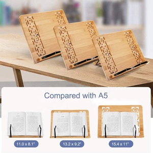 Bibliothèque moderne en <span class=keywords><strong>bambou</strong></span> Étagère <span class=keywords><strong>pliable</strong></span> en bois pour livres de cuisine avec table de lecture pour meubles de salon et de maison - Product Image 4