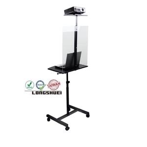 Carro de TV y monitor Longshuei de altura ajustable con construcción metálica y movilidad de 4 ruedas para un movimiento fácil y estable - Product Image 4