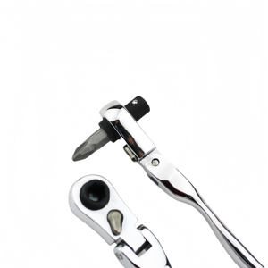 Mini clé à cliquet de 1/4 pouce, 72 dents, réversible, en acier au chrome-vanadium, avec douille et embout de tournevis, double tête - Product Image 5