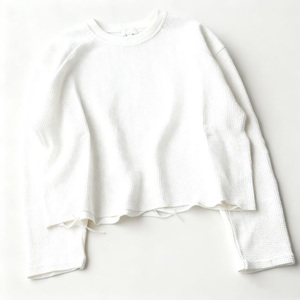 Tùy Chỉnh In 340gsm Nhiệt T-Shirts Thời Trang T-Shirt Phong Cách Đường Phố Drop Shoulder <span class=keywords><strong>Waffle</strong></span> Đan Dài Tay Áo Áo Thun Cho Nam Giới - Product Image 2