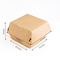 Caja de Cartón Autoarmable para Hamburguesas, Recubierta con Papel de Grado Alimenticio Desechable