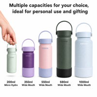 Bouteille d'eau chaude en acier inoxydable à isolation sous vide pour cadeaux - Double paroi, large ouverture, couvercle flexible, anti-fuite, rechargeable, 32 oz