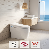 WC intelligent monobloc certifié WaterMark SAA avec chasse automatique, bidet, siège chauffant, lavage féminin, veilleuse et commande latérale intelligente