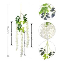 Guirlande de fleurs artificielles de glycine en soie pour décoration murale, mariage, fête et maison