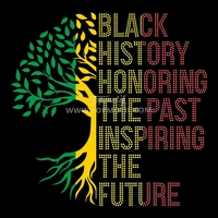 Mois de l'histoire des Noirs Arbre généalogique Histoire des Noirs Honorer le passé Inspirer l'avenir Strass Transfert de chaleur pour chapeaux de vêtements