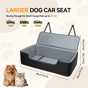 Nouveauté <span class=keywords><strong>en</strong></span> stock : Coussin de siège auto pour <span class=keywords><strong>chien</strong></span>, amovible et lavable, à motif à carreaux, pour sièges arrière, adapté aux chiens de taille moyenne à grande. - Product Image 3