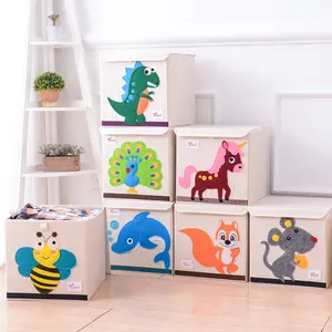 2024 Organizer for toys Eco-friendly Oxford Cloth Cardboard With Lid Game Console Storage Box For Household