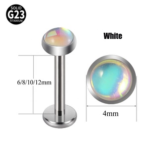 G23ฟิล์มไทเทเนียม labret แบบประกายวิบวับบน4มม. เครื่องประดับเจาะริมฝีปากเกลียวภายใน tragus เครื่องประดับน่ารักงานแต่งงาน - Product Image 2