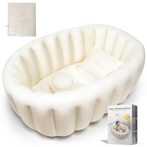 Bañera inflable para bebés, bañera plegable con soporte para la espalda, bañera portátil de viaje para recién nacidos con orificio de drenaje - Product Image 1