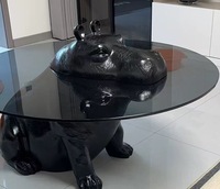 Mobilier d'intérieur de salon en verre style hippopotame spécial hippopotame appartement hall table basse table à thé loft