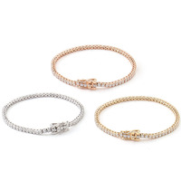 Bracelet tennis unisexe en argent S925 plaqué or 18 carats avec pierres de moissanite de 2 mm couleur D de haute qualité, style hip-hop transfrontalier Guangxi GOBR000127