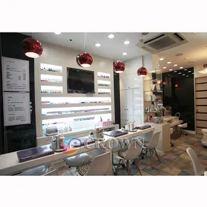 Nail floor cabinet hanging shop design display For mall showcase display manicure work station showcase OEM