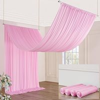 Rideaux de plafond personnalisés de couleur rose 5*20 pieds pour mariages et fêtes, long rideau de plafond pour tente ou auvent
