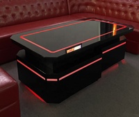 Meubles de discothèque lumineux rouge et noir, table de bar en métal
