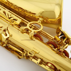 Saxofón alto Eb <span class=keywords><strong>para</strong></span> estudiantes, modelo de estudiante, cuerpo de latón con acabado de laca dorada con llave F # alta <span class=keywords><strong>para</strong></span> principiantes y bandas escolares - Product Image 2