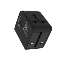 Hepsi Bir Arada Evrensel Seyahat Güç Adaptörü, 2 USB 1 Tip-C Hızlı Şarjlı Evrensel Priz Adaptörü