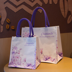 Customized 3D Canvas Eco-friendly Reusable Tote <b>Bag</b> with Logo Printing Letter Pattern <b>Medium</b> Size Laminated Advertising Handbag - Product Image 6