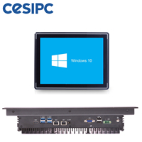 Panneau PC intégré sans ventilateur CESIPC Robuste Linux Tout en un Tablette PC industrielle tactile J6412 J1900 i3 i5 i7