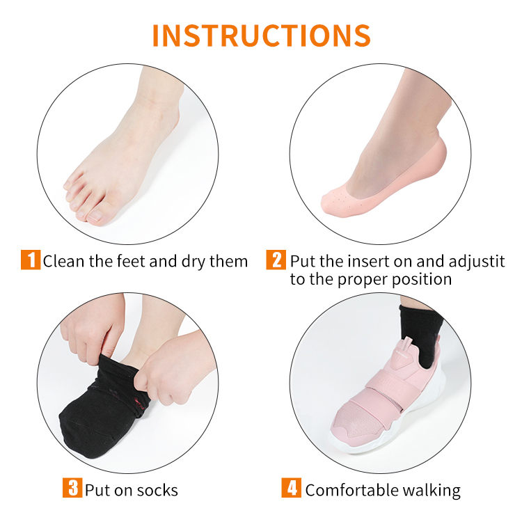 Anti Crack Full Length Silicone Foot Protector Moisturizing Socks for Foot-Care and Heel Cracks