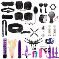 Kit Complet BDSM de 47 Pièces : Menottes, Pinces à Tétons, Fouet, Plug Anal, Vibrateur – Jouets Sexuels SM pour Hommes et Femmes