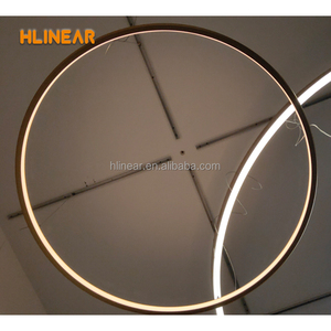 <span class=keywords><strong>Suspension</strong></span> de luxe vintage éclairage petit <span class=keywords><strong>anneau</strong></span> LED plafond linéaire pour salon avec télécommande et hauteur réglable - Product Image 4
