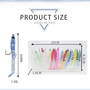 Set di esche morbide <span class=keywords><strong>per</strong></span> anguilla Set esche morbide <span class=keywords><strong>per</strong></span> pesca 17 pezzi 6.5cm in Silicone pieno Color <span class=keywords><strong>esca</strong></span> piccola <span class=keywords><strong>esca</strong></span> con ganci - Product Image 5