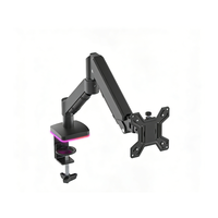 Support de bureau pour moniteur unique RGB avec synchronisation LED, inclinaison réglable, rotation, compatible VESA