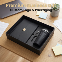 Kit Ejecutivo de Cuaderno y Termo de Lujo Personalizado A5, Set de Regalo Promocional Empresarial de Lujo, Cubierta de Cuero, Tapa Dura, Incluye Caja