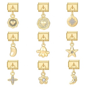 Abalorios Italianos Personalizados Hechos a Mano, Colgantes Dorados Creativos y Versátiles, Accesorios de Pulsera Modulares Retro a la Moda - Product Image 3
