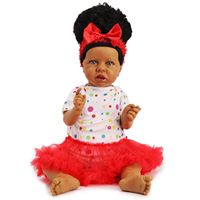 Muñeca de Vinilo de 22 Pulgadas, Nueva, Africana, Negra, con Boca Curva, Simulación de Bebé, Regalo para Niños